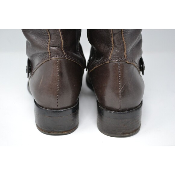 VIA SPIGA Women's Size 6 M Dark Brown Leather Riding Style Tall Boots Fashion - Picture 6 of 16